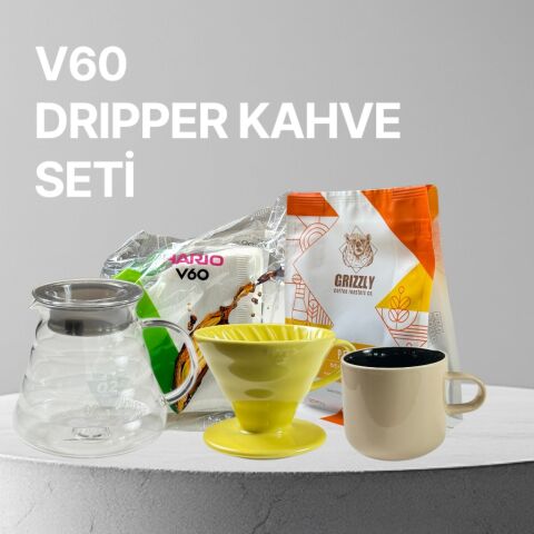 Hario V60 Dripper Kahve Seti - Grizzly Kahve Hediye!
