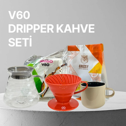 Hario V60 Dripper Kahve Seti - Grizzly Kahve Hediye!