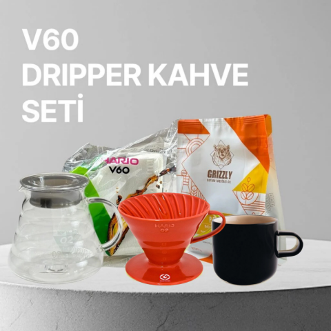 Hario V60 Dripper Kahve Seti - Grizzly Kahve Hediye!