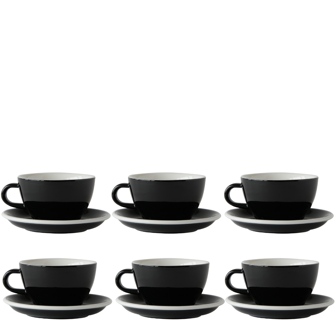 Acme Evolution 6'lı Latte Fincan Seti Siyah