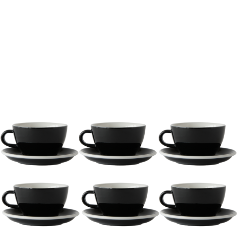Acme Evolution 6'lı Latte Fincan Seti Siyah