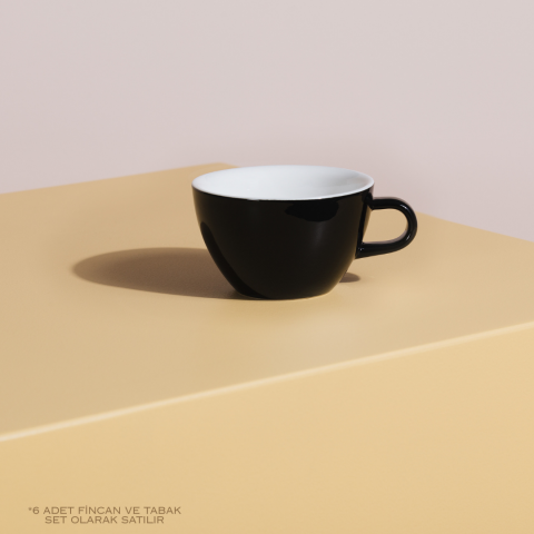 Acme Evolution 6'lı Latte Fincan Seti Siyah