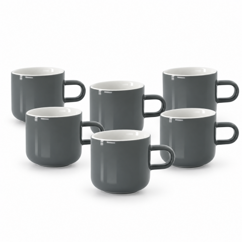 Acme Bobby Mug 6'lı Fincan Seti Gri 300ml