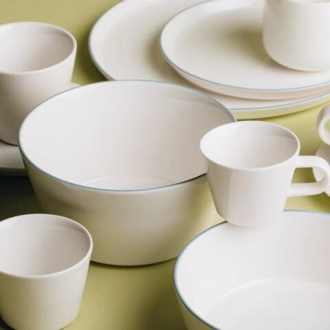 Acme Roman 4 Parça Beyaz-Mavi Büyük Bowl