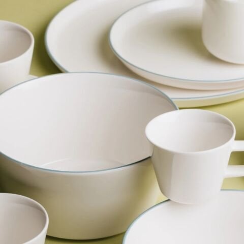 Acme Roman 4 Parça Beyaz-Mavi Küçük Tabak