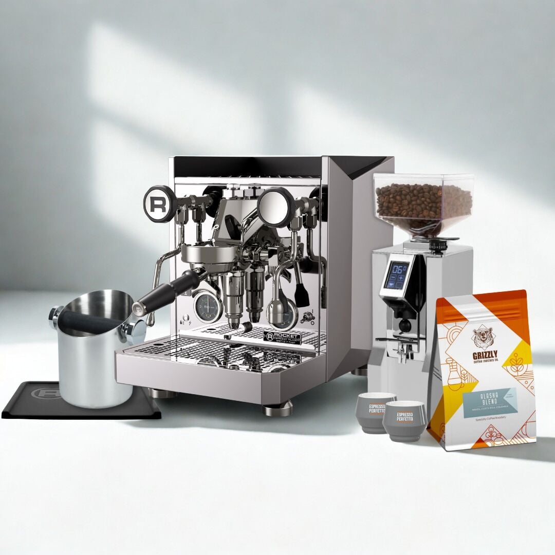 Rocket Giotto Fast V Espresso Makinesi - Eureka XL Krom Set