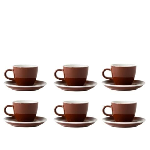 Acme Evolution 6'lı Espresso Fincan Seti Kahverengi
