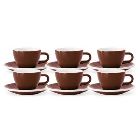Acme Evolution 6'lı Flatwhite Fincan Seti Kahverengi