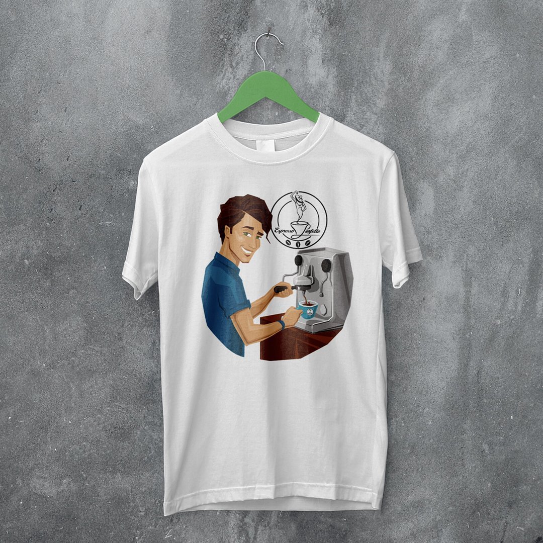 Home Barista T-Shirt Erkek Barista Figürlü M