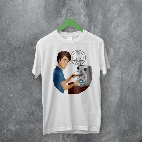 Home Barista T-Shirt Erkek Barista Figürlü M