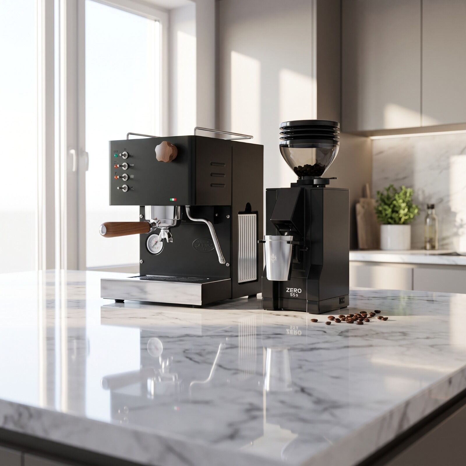 Quick Mill Pippa Espresso Makinesi & Eureka Mignon Zero 55S Siyah Set