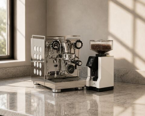 Rocket Appartamento 2.0 White Espresso Makinesi & Eureka Mignon Specialita Kahve Öğütücüsü 15BL Beyaz Set