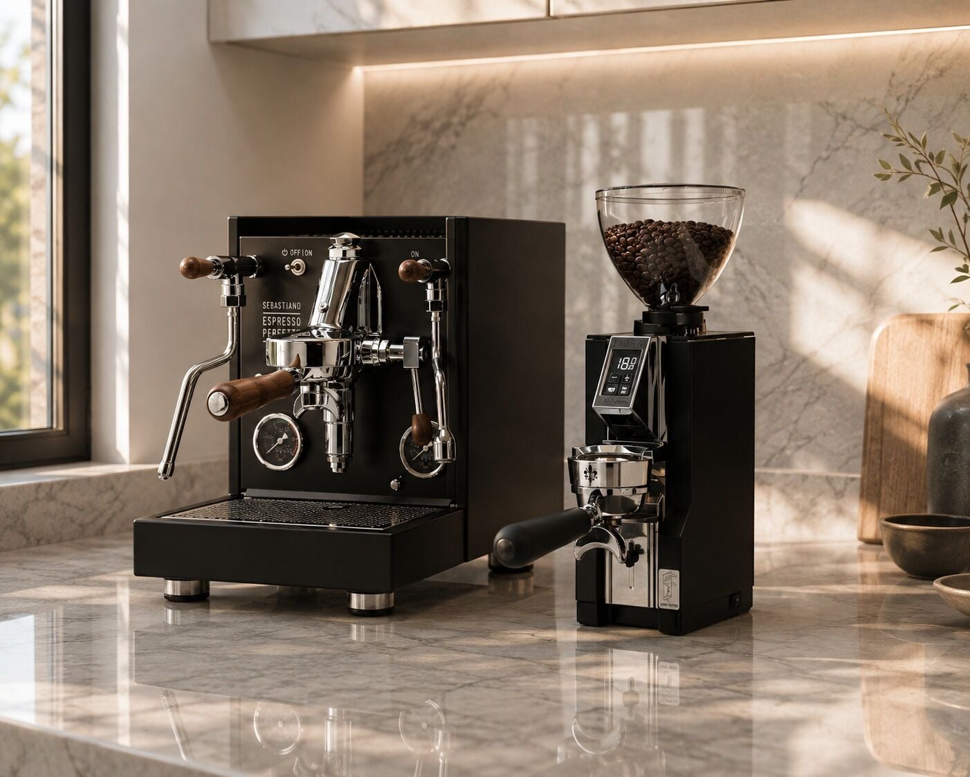 Quick Mill New Sebastiano PID Black Fast Heat & Eureka Libra 65 All Purpose Kahve Öğütücüsü Set