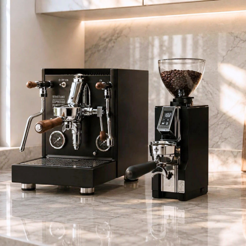 Quick Mill New Sebastiano PID Black Fast Heat & Eureka Libra 65 All Purpose Kahve Öğütücüsü Set