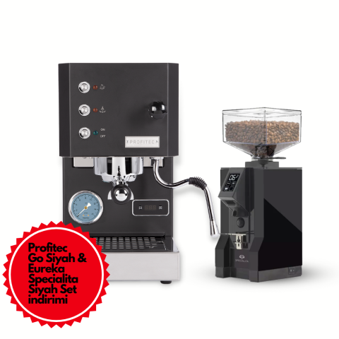 Profitec Pro Go Siyah & Eureka Mignon Specialita / SET ALIMINDA SEPETTE EKSTRA İNDİRİM
