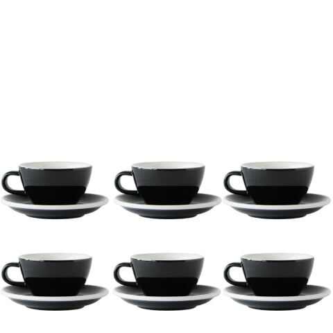 Acme Evolution 6'lı Cappuccino Fincan Seti Siyah