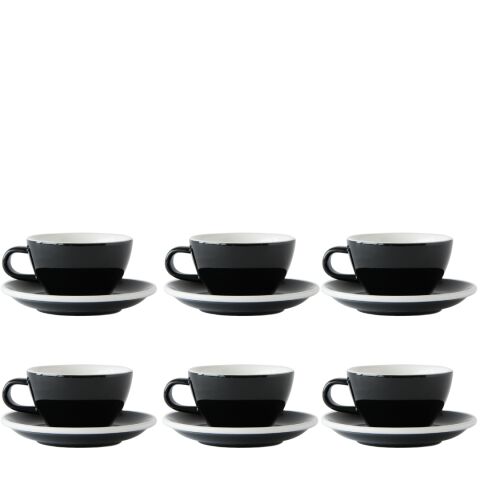 Acme Evolution 6'lı Cappuccino Fincan Seti Siyah