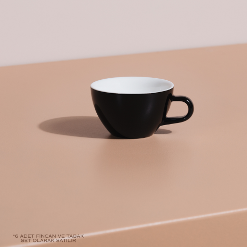 Acme Evolution 6'lı Cappuccino Fincan Seti Siyah