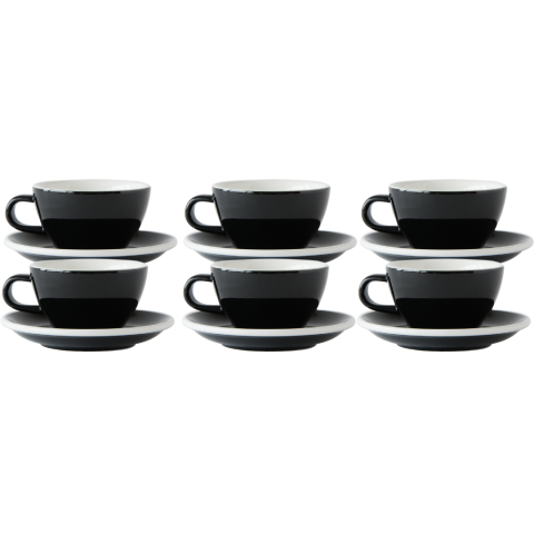 Acme Evolution 6'lı Cappuccino Fincan Seti Siyah