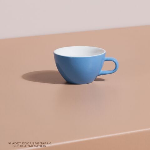 Acme Evolution 6'lı Cappuccino Fincan Seti Mavi