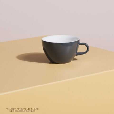 Acme Evolution 6'lı Gri Latte Fincan Seti