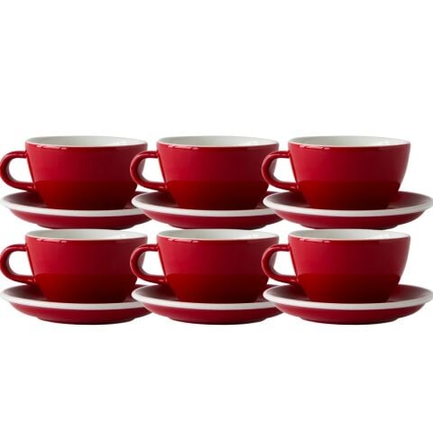 Acme Evolution 6'lı Kırmızı Latte Fincan Seti