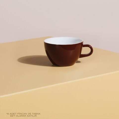 Acme Evolution 6'lı Kahverengi Latte Fincan Seti