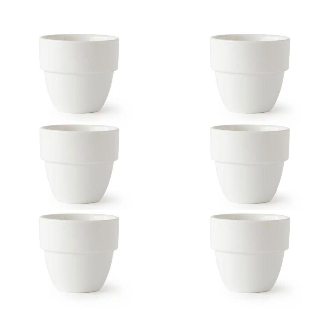 Taster Cup Tall Beyaz-Mavi Taban 6'lı set