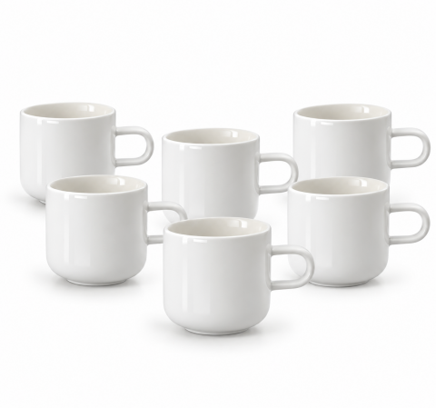 Acme Bobby Mug 6'lı Fincan Seti Beyaz 300ml