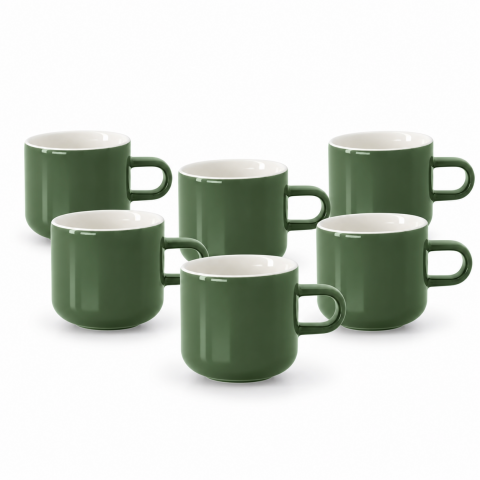 Acme Bobby Mug 6'lı Fincan Seti Koyu Yeşil 300ml